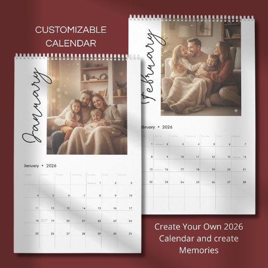Calendrier Conception de photo de design moderne simple