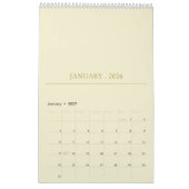 Calendrier Conception de typographie simple et propre (Jan 2027)