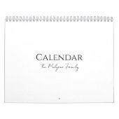 Calendrier Conception de typographie simple et propre (Protection)