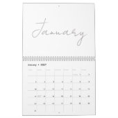 Calendrier Conception de typographie simple et propre (Jan 2027)