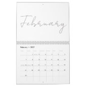 Calendrier Conception de typographie simple et propre (Feb 2027)