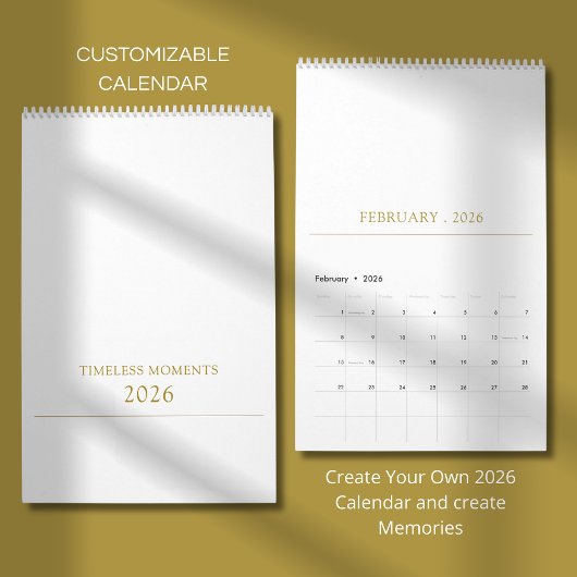 Calendrier Conception de typographie simple et propre