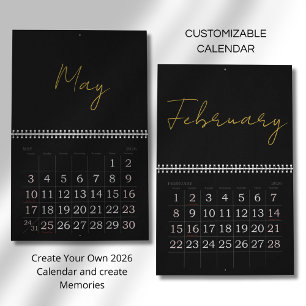 Calendrier Conception de typographie simple et propre
