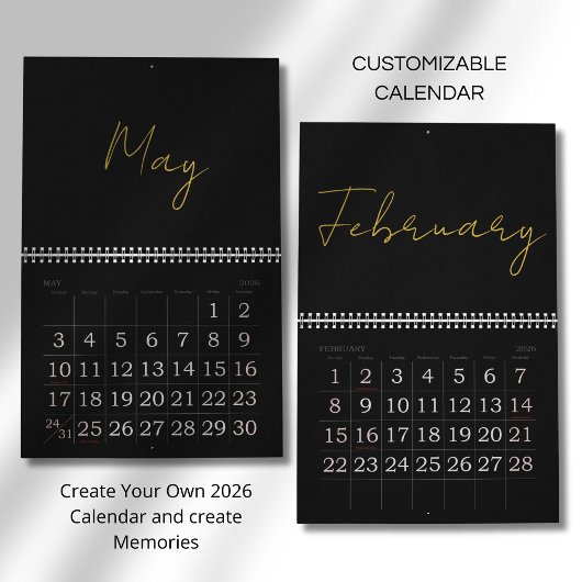 Calendrier Conception de typographie simple et propre