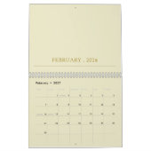 Calendrier Conception de typographie simple et propre (Feb 2027)