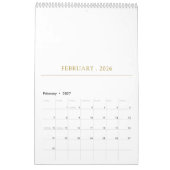 Calendrier Conception de typographie simple et propre (Feb 2027)