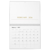 Calendrier Conception de typographie simple et propre (Feb 2027)