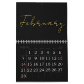 Calendrier Conception de typographie simple et propre (Feb 2027)