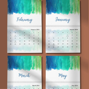 Calendrier Conception minimale élégante et calme à l'aquarell