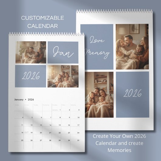 Calendrier Conception personnalisée de photo minimaliste mode