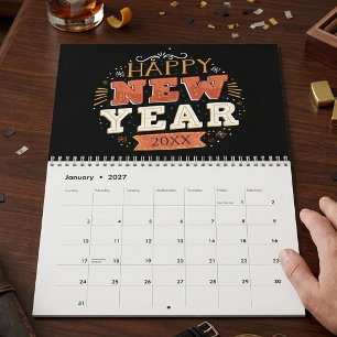 Calendrier Conception personnalisée vintage Bonne Année Eve D