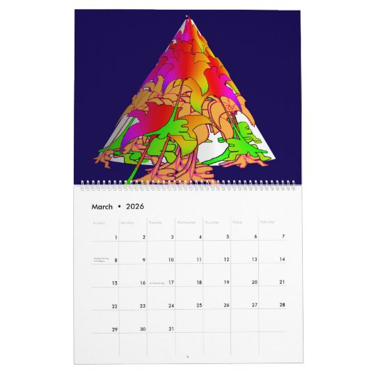 Calendrier Cônes Et Pyramides (Mar 2026)