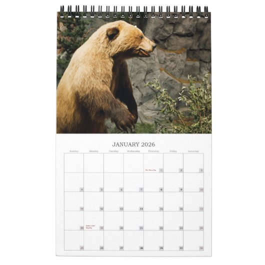 Calendrier Conservation de faune (Jan 2026)