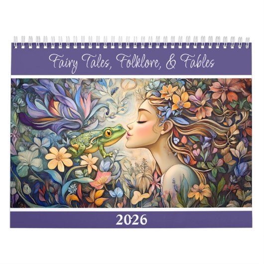 Calendrier Contes de fées, folklore et fables 2026 2 pages (Protection)