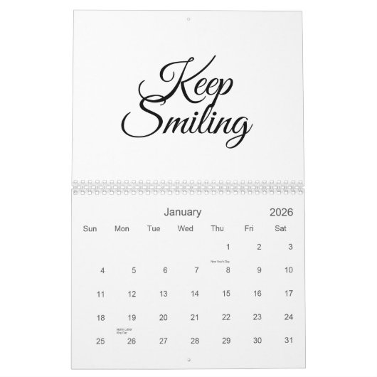 Calendrier Continuez à sourire, faites semblant que ce n'est  (Jan 2026)