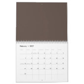 Calendrier Contre un mur Brown élégant (Feb 2027)