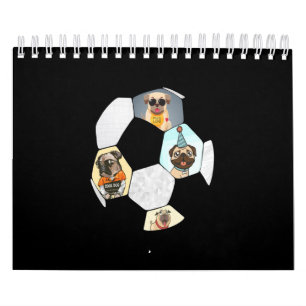 Calendrier Cool de soccer Chien Carlin Carlin de vie Annivers