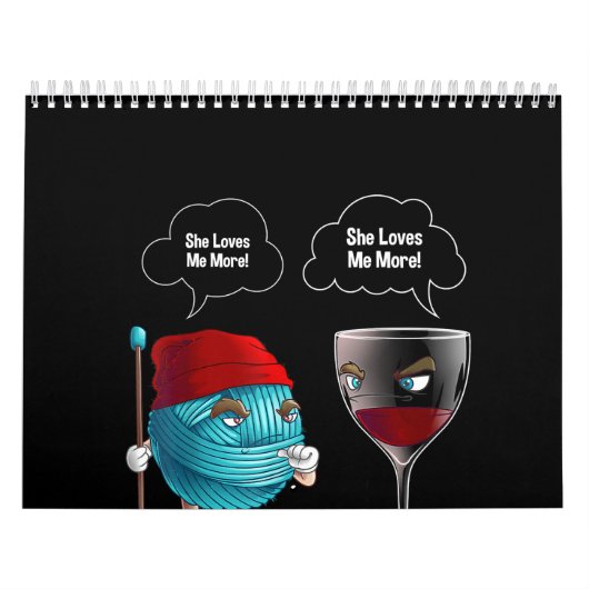 Calendrier Cool Elle M'Aime Crochet Et Vin Aiguille Drôle (Protection)