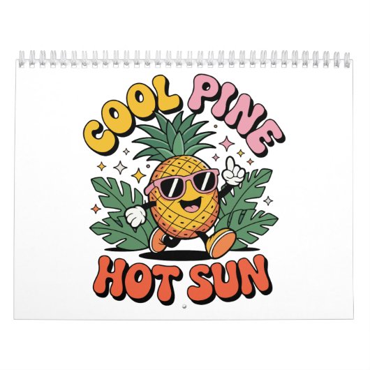 Calendrier Cool Pine Hot Sun Retro Pineapple Summer Vibes (Protection)