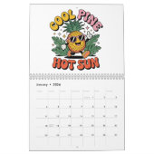 Calendrier Cool Pine Hot Sun Retro Pineapple Summer Vibes (Jan 2026)