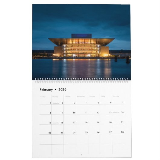 Calendrier Copenhague Danemark 2026 (Feb 2026)