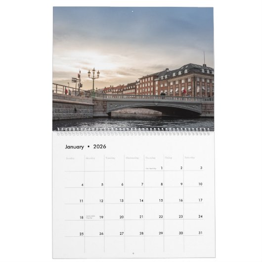 Calendrier Copenhague Danemark 2026 (Jan 2026)