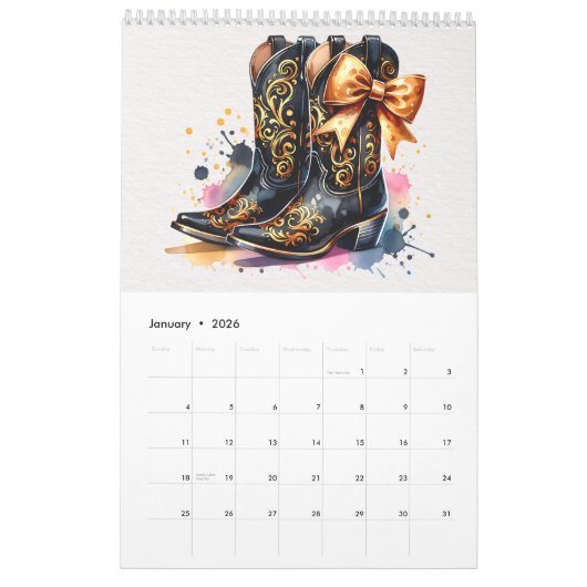 Calendrier Coquette Boots and Bows (Jan 2026)