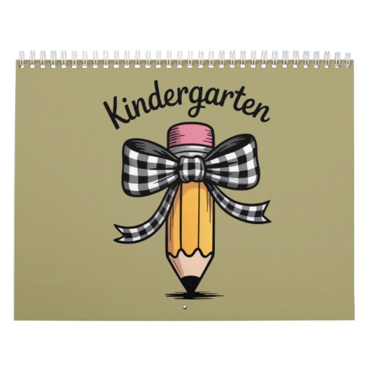 Calendrier Coquette Pencil Bow Kindergarten Teacher School (Protection)