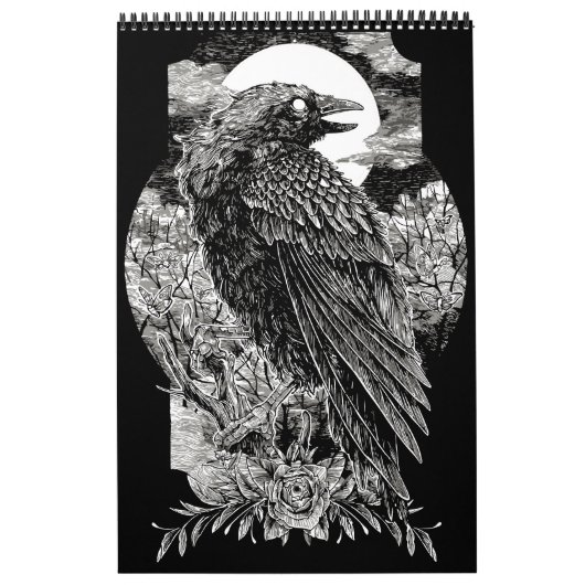 Calendrier Corbeau Mystique Sombre (Protection)