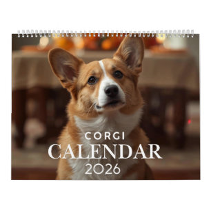 Calendrier Corgi 2026 Calendrier mural 12 mois