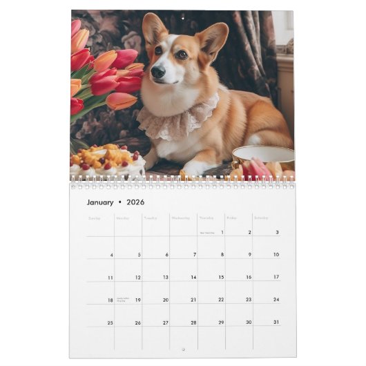 Calendrier Corgi mignon. 2024 (Jan 2026)