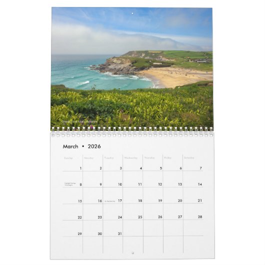 Calendrier Cornwall (Mar 2026)