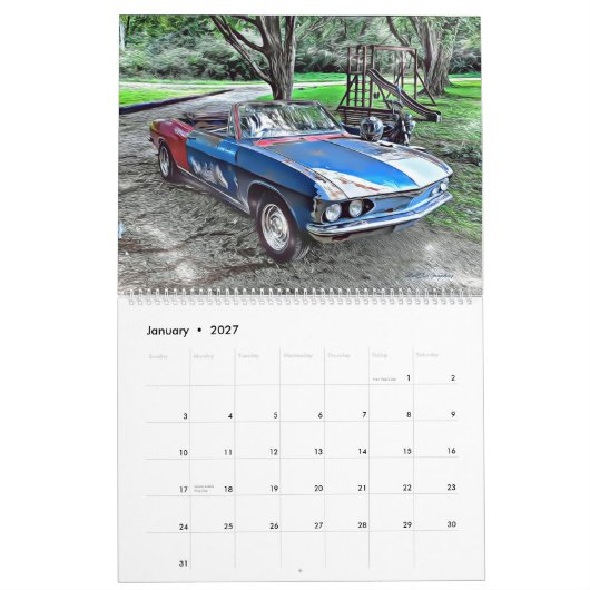 Calendrier Corvair de deux pages (Jan 2027)