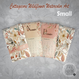 Calendrier Cottagecore Fleur sauvage Aquarelle Art