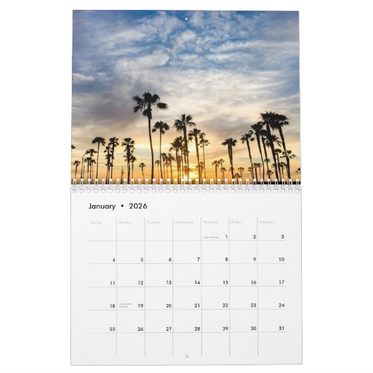 Calendrier Coucher de soleil de Californie 2026 (Jan 2026)