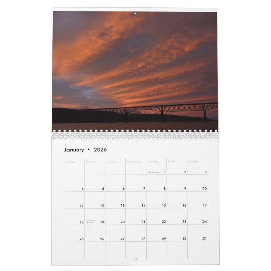 Calendrier Couchers de soleil 3 (Jan 2026)