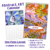 Calendrier Couleur Flower Marbling Art abstrait -