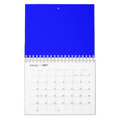 Calendrier Couleur solide bleu néon (Jan 2027)