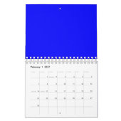 Calendrier Couleur solide bleu néon (Feb 2027)