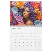 Calendrier couleur violet inspiré 2024 (Jan 2026)