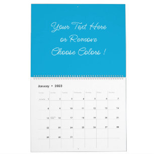 Calendrier Couleurs personnalisées et nom du texte Votre cale