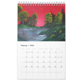 Calendrier Couleurs vives Peintures acryliques originales (Feb 2026)