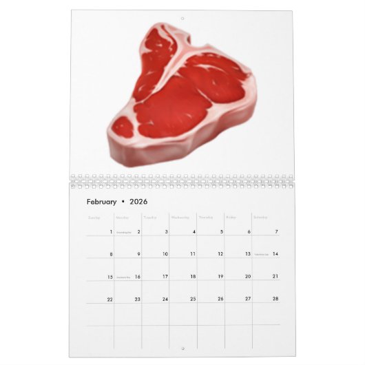 Calendrier Coupe de viande - Emoji (Feb 2026)