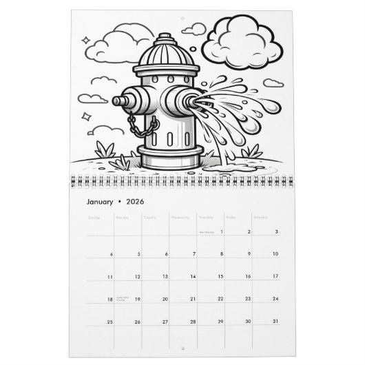 Calendrier Courageux pompiers Secourir Action 2025/2026 (Jan 2026)