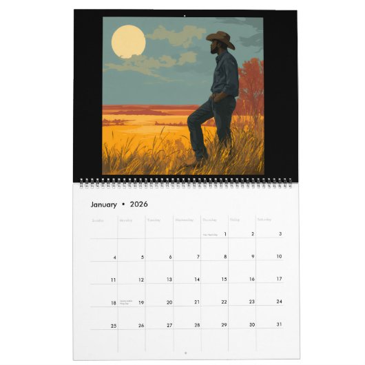 CALENDRIER COWBOY SWAG (Jan 2026)