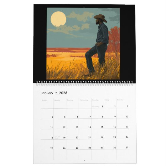 CALENDRIER COWBOY SWAG (Jan 2026)