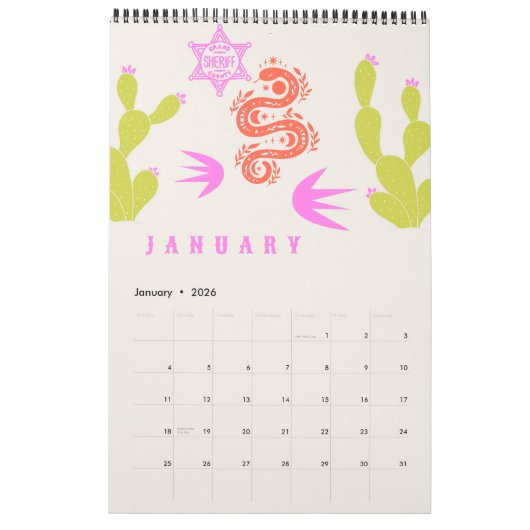 Calendrier Cowgirl Planner (Jan 2026)
