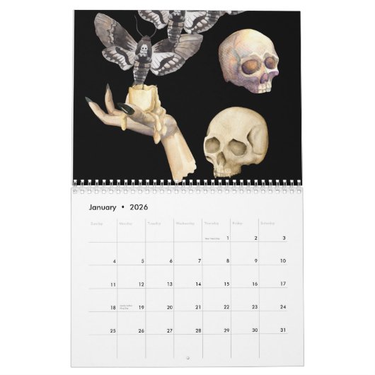 Calendrier crâne (Jan 2026)