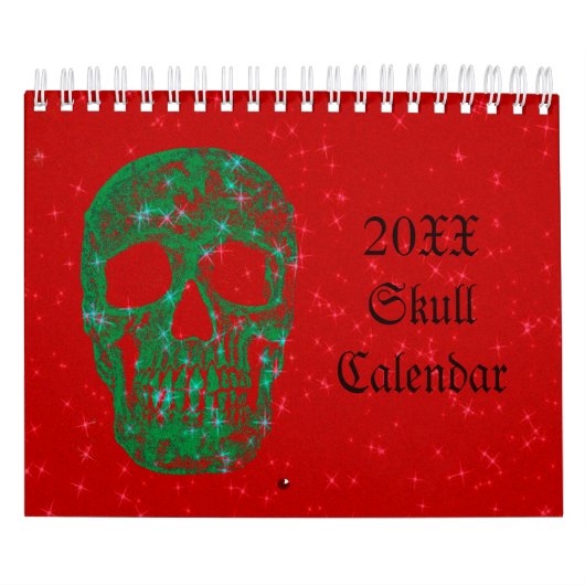 Calendrier Crâne Gothique Fun Gothique Fun Trendy Art 2024 (Protection)