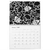 Calendrier Crânes sur noir sans couture motif.ai (Jan 2027)